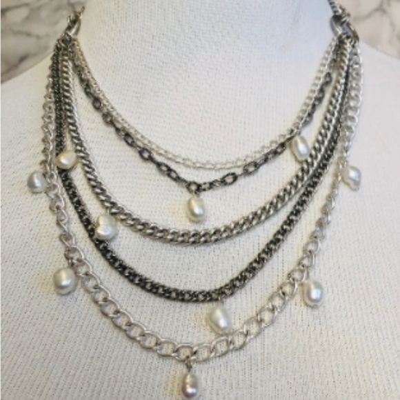 ❤️  Stella & Dot Avery Chain Pearl Necklace - Picture 5 of 6